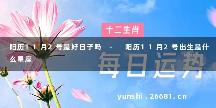 阳历11月2号是好日子吗 - 阳历11月2号出生是什么星座